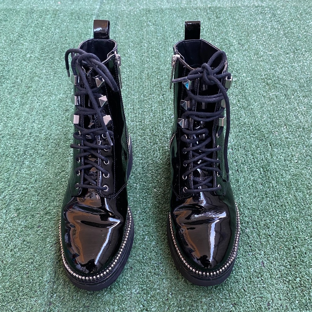 Michael Kors Haskell leather combat boots